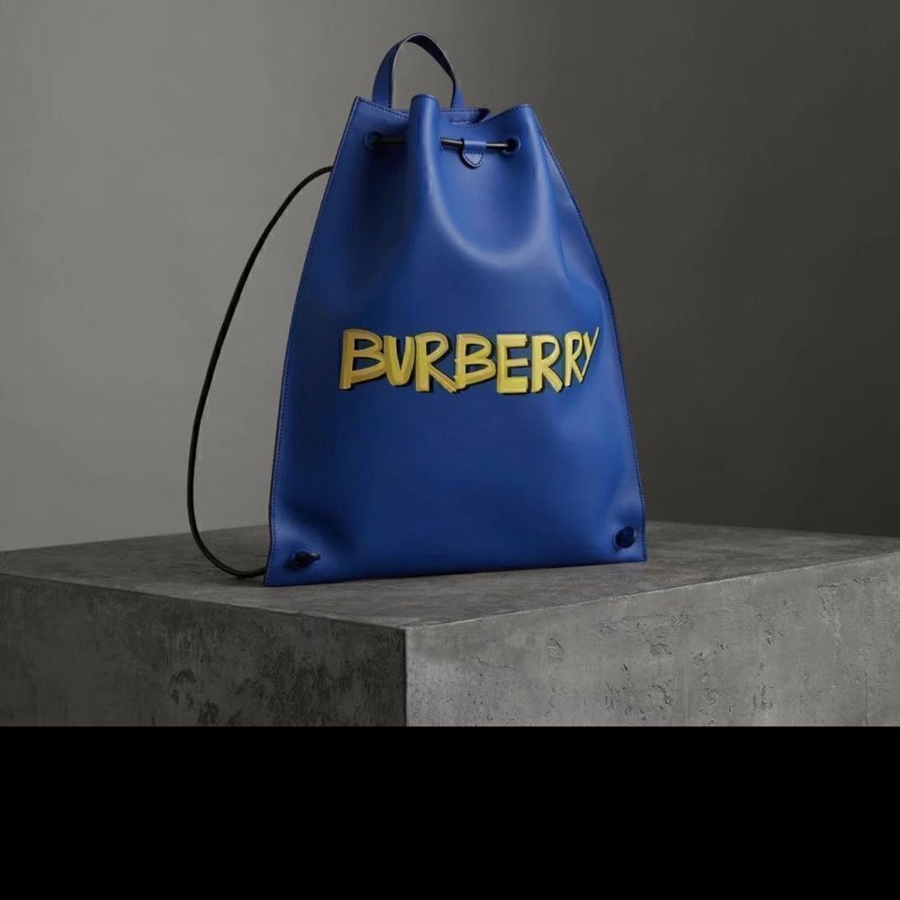 Burberry Unisex backpack 100% new leather Blue‎